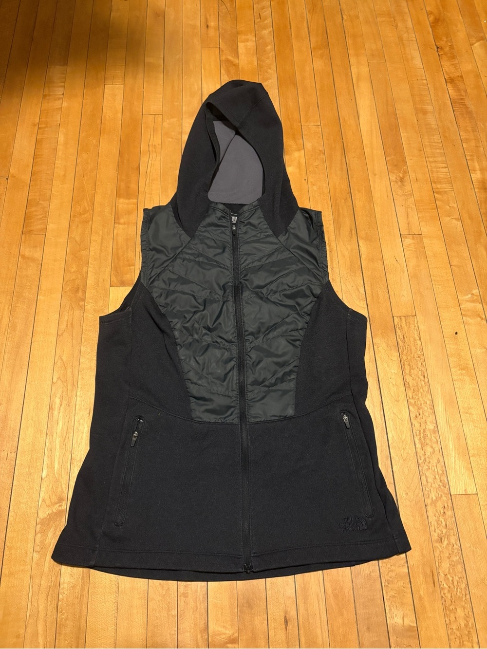 The North Face Women's Black Hooded Quilted-Front Vest